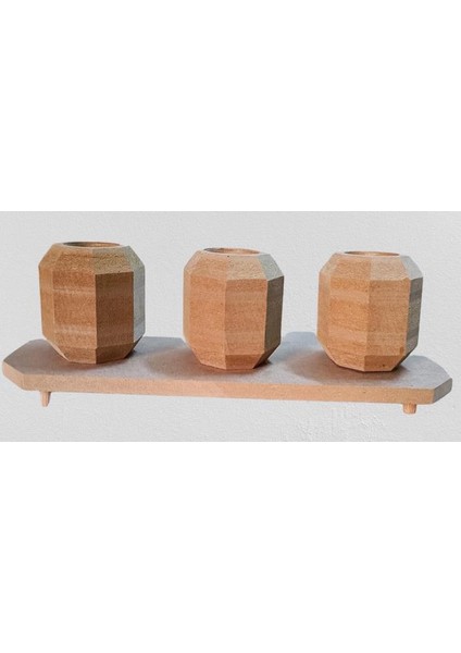 Hobi Adn Dekoratif Sekizgen Mumluk Ahşap Mdf Ham Cnc Kesim Model El Yapım