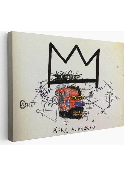 Jean Michel Basquiat'in Kral Alphonso Isimli Eseri Kanvas TABLO-5015