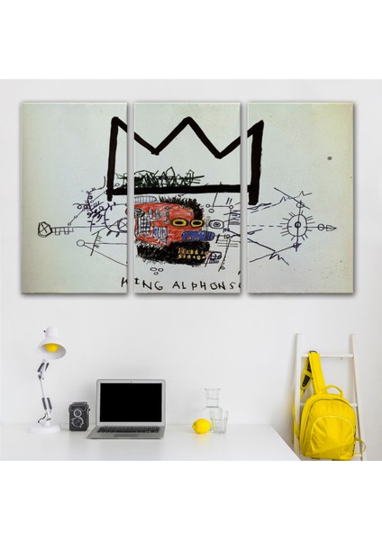 Jean Michel Basquiat'in Kral Alphonso Isimli Eseri Kanvas TABLO-5015