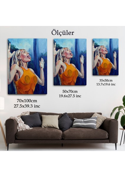 Camı Yalayan Kadın Kanvas TABLOSU-5130