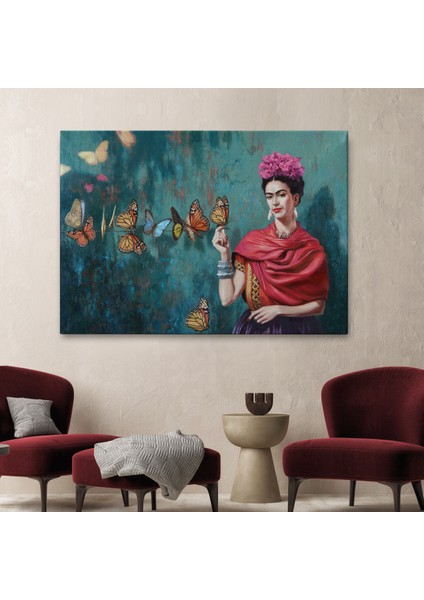 Ünlü Ressam ve Kelebekler Kanvas TABLO-5169 fiyatları