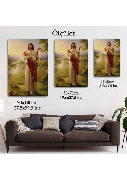 Hz Isa ve Kuçağındaki Kuzu Duvar TABLOSU-6064