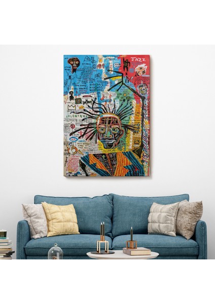 Jean Michel Basquiat Jazz King Kanvas Tablo, Jazz King Canvas TABLO-4964