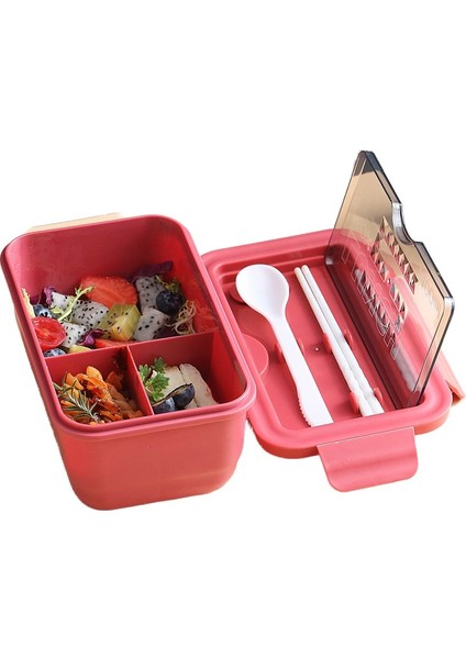 Taşınabilir Plastik Üç Kareli Öğle Yemeği Kutusu Öğrenci Öğle Yemeği Kutusu (Yurt Dışından) modelleri