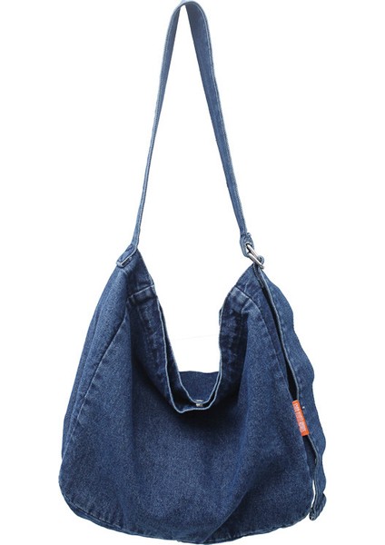 Denim Crossbody Çanta Çift Öğrenci Yumuşak Kumaş Omuz Çantası (Yurt Dışından)