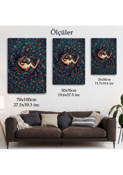 Renkli Çiçekler Içinde Dans Eden Sevgililer Duvar TABLOSU-6200 indirimleri
