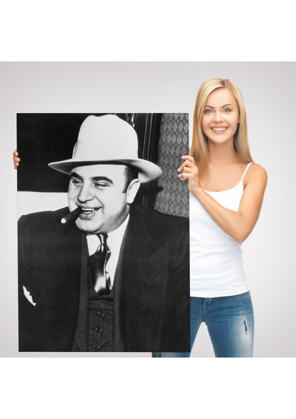 Ünlü Sabıka Fotoğrafı Posteri, Ünlü Mafya Patronu, Al Capone Kanvas TABLO-5292