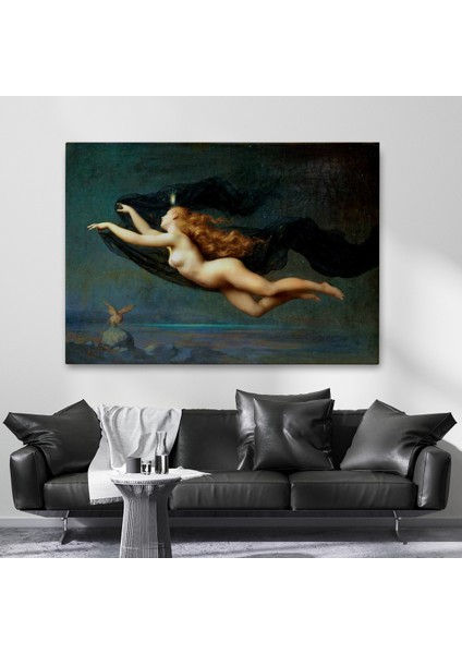 La Nuit By Auguste Raynaud Kanvas Duvar Sanatı Tablo, Klasik SANAT-5406