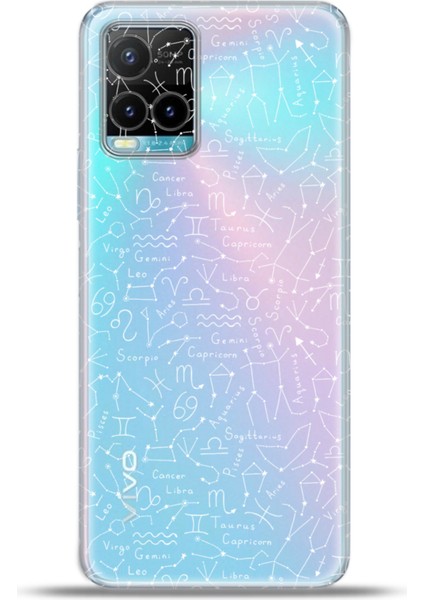 Vivo Y33S Kılıf Esnek Silikon Kamera Koruma 4K Desenli Özel Tasarım - White Zodiac Sign