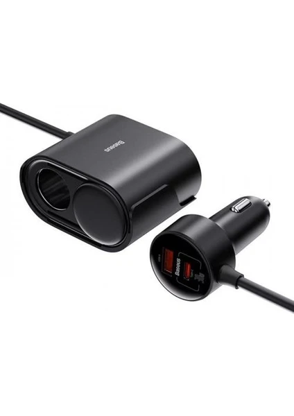 1mt Kablolu Araç Şarj Araç Çakmaklık Çoğaltıcı 30W USB ve Type-C Girişli Araç Çakmaklık Şarj