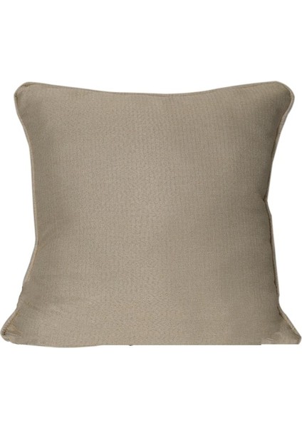 2'lı İsle Keten Görünümlü Fitilli Kırlent Kılıfı Krem