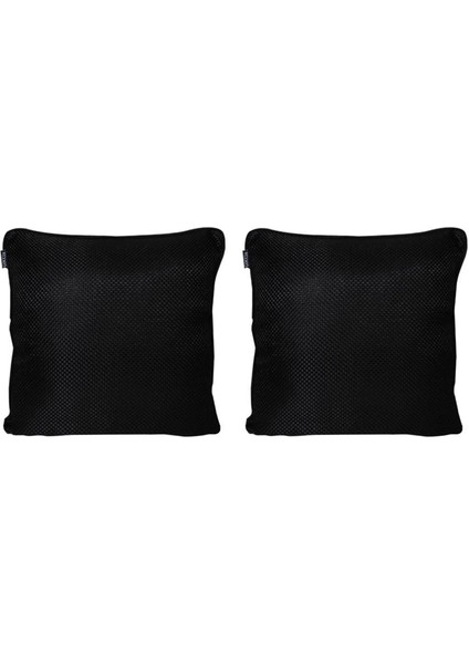 2'lı Hasır Dokulu Fitilli Çift Taraflı Kırlent Kılıfı Siyah fırsatları
