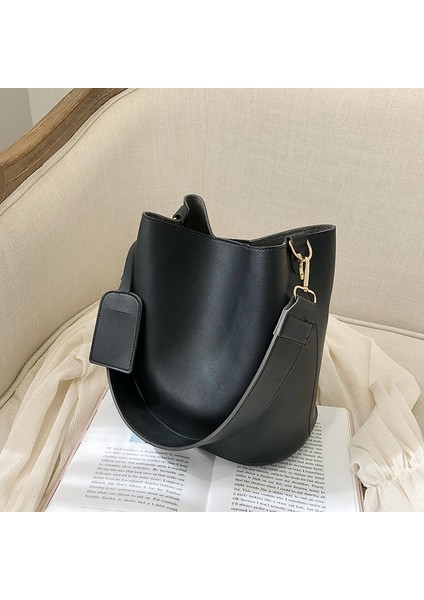 Moda Omuz Çantası, Basit Büyük Kapasiteli Kova Çantası (Yurt Dışından)