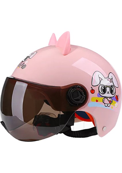 Çocuk Kask Yaz Güneş Koruyucu Karikatür Baret Sevimli Yarım Kask-Pembe (Yurt Dışından)