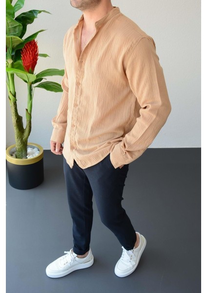 Erkek Oversize Hakim Yaka Gömlek EG09