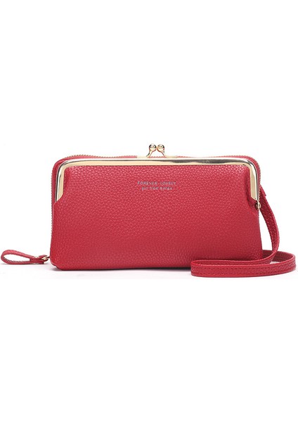 Kadınlar Için Üç Çekmeli Moda Cep Telefonu Çantası Düz Renk Crossbody Çanta (Yurt Dışından)