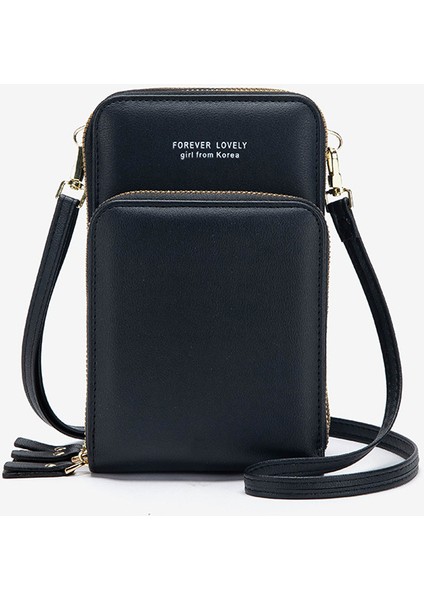 Kadınlar Için Üç Çekmeli Moda Cep Telefonu Çantası Düz Renk Crossbody Çanta (Yurt Dışından)