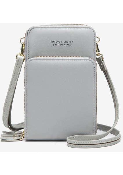 Kadınlar Için Üç Çekmeli Moda Cep Telefonu Çantası Düz Renk Crossbody Çanta (Yurt Dışından)