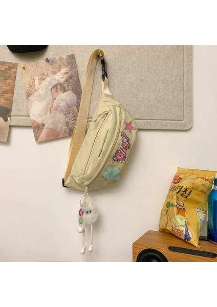 Çantalar Kadın Crossbody Çanta Yeni Moda Işlemeli Öğrenci Göğüs Çantası (Yurt Dışından)