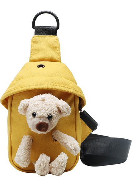 Ayı Çantası Kanvas Göğüs Çantası Sevimli Öğrenci Messenger Çantası (Yurt Dışından)