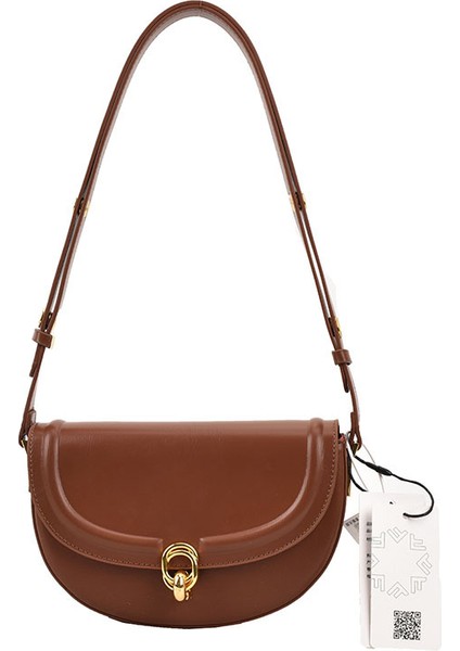 Çok Yönlü Doku Retro Omuz Koltuk Altı Çantası Crossbody Eyer Çantası (Yurt Dışından)