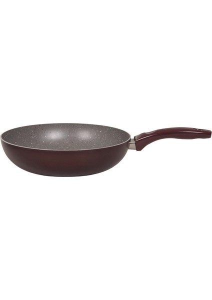 Wok Tava Gri Granit Dış Bordo 28 cm