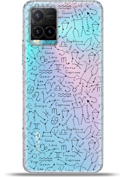 Vivo Y32 Kılıf Esnek Silikon Kamera Koruma 4K Desenli Özel Tasarım - Black Zodiac Signs