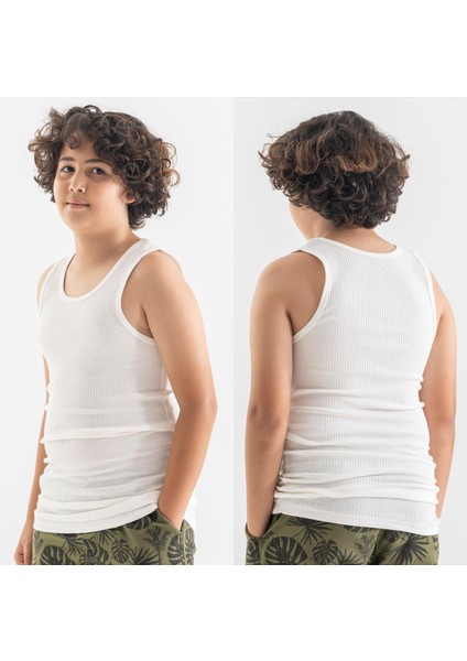 Erkek Çocuk Beyaz Slim Fit Atlet 3'lü