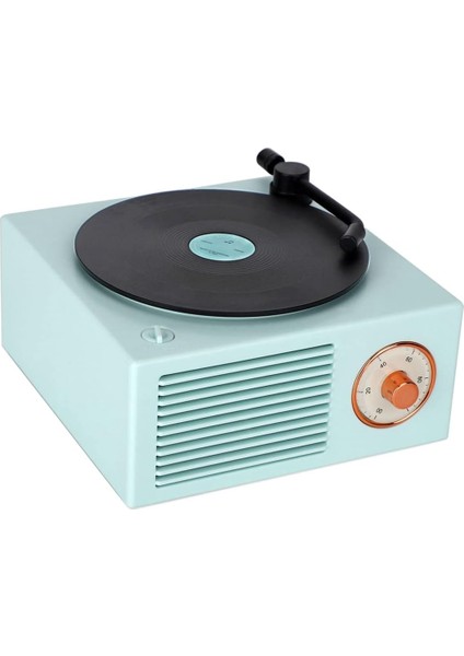 Eski Moda Klasik Vinil Plak Çalar Tarzı Bluetooth Hoparlör Mavi Taşınabilir Stereo Ses Kızlar Için Sevimli Görünümlü Hediye Bas Geliştirme Yüksek Ses Hoparlörü (Yurt Dışından)