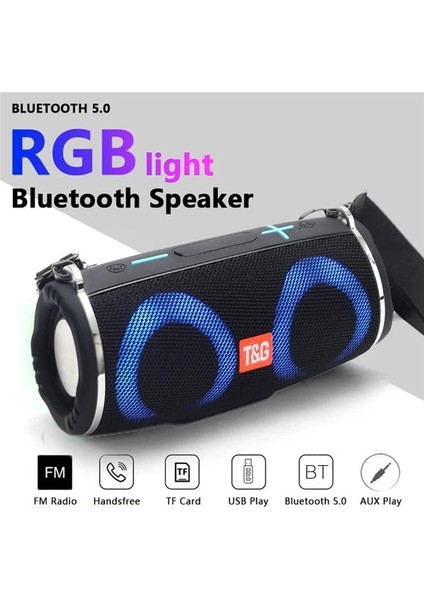 T&g Bluetooth Hoparlörler – Gelişmiş Hoparlörler Rgb Işıklı Bluetooth Kablosuz - Omuz Askılı Suya Dayanıklı Bluetooth Hoparlör – USB Oynatma Işlevli Şarj Edilebilir Hoparlör – 9 In (Yurt Dışından) fiyatları