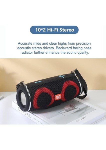 T&g Bluetooth Hoparlörler – Gelişmiş Hoparlörler Rgb Işıklı Bluetooth Kablosuz - Omuz Askılı Suya Dayanıklı Bluetooth Hoparlör – USB Oynatma Işlevli Şarj Edilebilir Hoparlör – 9 In (Yurt Dışından) fırsatları