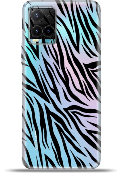 Vivo Y32 Kılıf Esnek Silikon Kamera Koruma 4K Desenli Özel Tasarım - Zebra Mod