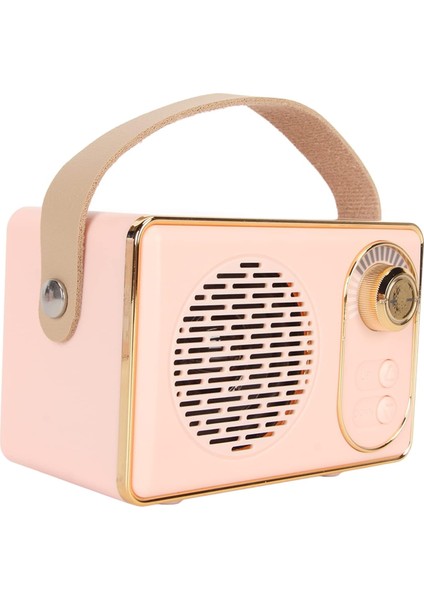 Şarj Edilebilir Eski Bluetooth Hoparlör, Retro Bluetooth 5.0 Hoparlör, Mini Bluetooth Hoparlör Hafıza Kartı Aux USB Kamp Partisi Hediyesi Için Şarj Edilebilir Mp3 Çalar (Pembe) (Yurt Dışından)