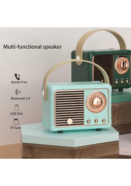 Retro Bluetooth Hoparlör, Vintage Dekor, Taşınabilir Kablosuz Bluetooth Hoparlör, Mutfak Masası Için Sevimli Eski Moda Stil Yatak Odası Ofis Dış Mekan Aksesuarları iPhone Android I (Yurt Dışından) fırsatları