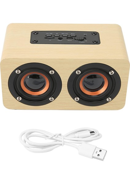 Klasik Kablosuz Hoparlör, Taşınabilir Bluetooth Hoparlör Ahşap Damarlı Güçlü Ses Dahili Mikrofon Bilgisayar Için Projektör Için Derin Bas (Sarı Ahşap Damarlı (Ihracat)) (Yurt Dışından)