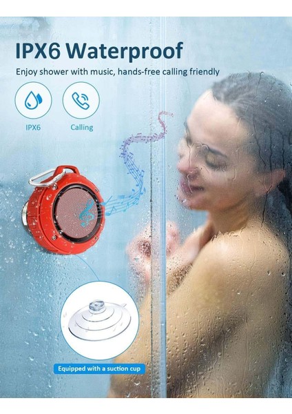 Dış Mekan Suya Dayanıklı Bluetooth Hoparlör, Subwoofer'lı Kablosuz Taşınabilir Mini Duş Seyahat Hoparlörü, Gelişmiş Bas, Spor, Havuz, Plaj, Yürüyüş, Kamp Için Dahili Mikrofon (Yurt Dışından) fiyatları