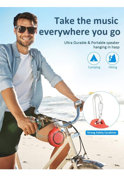 Dış Mekan Suya Dayanıklı Bluetooth Hoparlör, Subwoofer'lı Kablosuz Taşınabilir Mini Duş Seyahat Hoparlörü, Gelişmiş Bas, Spor, Havuz, Plaj, Yürüyüş, Kamp Için Dahili Mikrofon (Yurt Dışından) modelleri