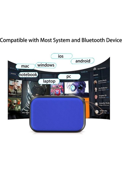 Kablosuz Bluetooth Hoparlör Subwoofer Kablosuz Stereo Fm Radyolu Taşınabilir USB Mini Hoparlör Daha Yüksek Ses Kristal Netliğinde Stereo Ses Zengin Bas (Mavi) (Yurt Dışından)