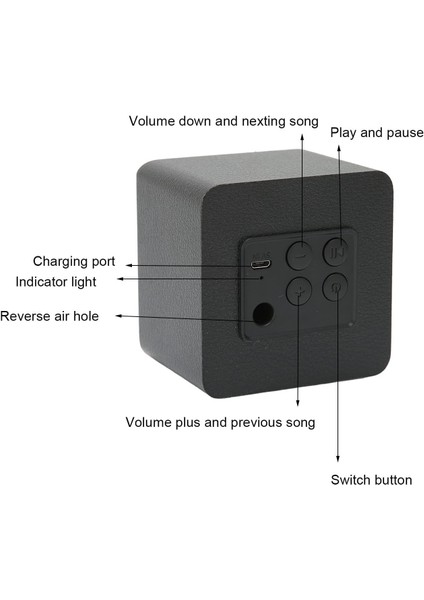 Kablosuz Bluetooth Hoparlör, Net Ses Kalitesi Dış Mekan Için Şık Taşınabilir Eski Bluetooth Hoparlör(Siyah (Dışa Aktarma Sürümü)) (Yurt Dışından)
