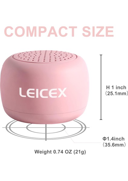 En Küçük Bluetooth Hoparlör, Mini Kablosuz Sevimli Bluetooth Hoparlör, Bluetooth 5.0 ile Seyahat Için Mükemmel Dış Mekan Sesi (Pembe) (Yurt Dışından)