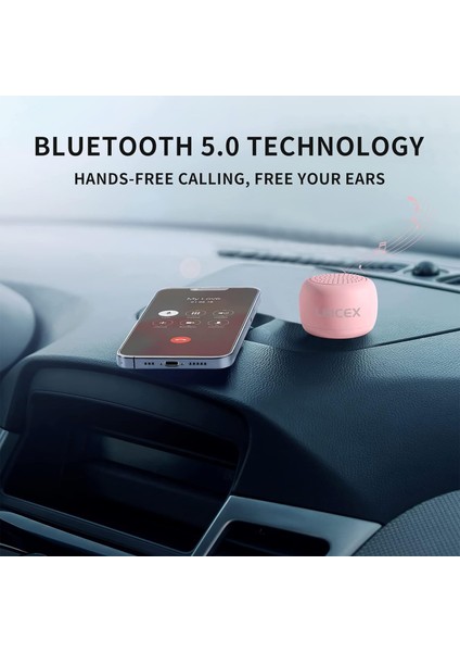En Küçük Bluetooth Hoparlör, Mini Kablosuz Sevimli Bluetooth Hoparlör, Bluetooth 5.0 ile Seyahat Için Mükemmel Dış Mekan Sesi (Pembe) (Yurt Dışından)