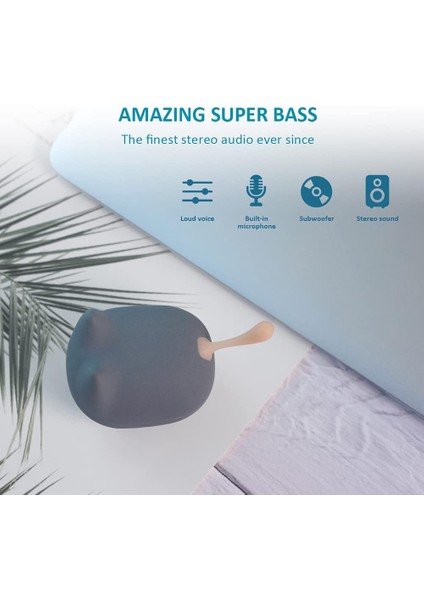 Taşınabilir Bluetooth Hoparlör, Net Stereo Mini Kablosuz Hoparlörler, Dahili Mikrofon, Süper Bas, Odayı Dolduran Güçlü, Zengin Ses, Sevimli Hayvan Mini Bluetooth Hoparlör Subwoofer (Yurt Dışından)