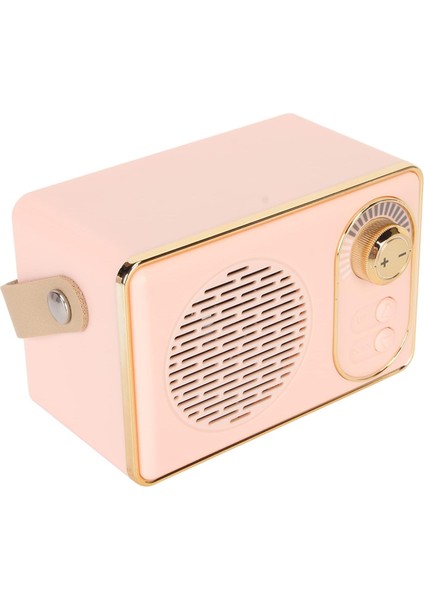 Şarj Edilebilir Eski Bluetooth Hoparlör, Retro Bluetooth 5.0 Hoparlör, Mini Bluetooth Hoparlör Hafıza Kartı Aux USB Kamp Partisi Hediyesi Için Şarj Edilebilir Mp3 Çalar (Pembe) (Yurt Dışından)