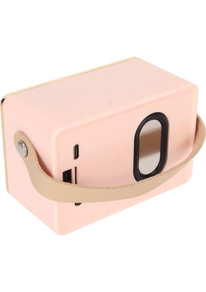Şarj Edilebilir Eski Bluetooth Hoparlör, Retro Bluetooth 5.0 Hoparlör, Mini Bluetooth Hoparlör Hafıza Kartı Aux USB Kamp Partisi Hediyesi Için Şarj Edilebilir Mp3 Çalar (Pembe) (Yurt Dışından)