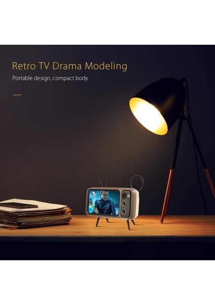 Hoparlörlü Telefon Standı Retro Dekor, Taşınabilir Bluetooth Hoparlörler Telefon Tutacağı Eski Dekor, Evrensel Samsung iPhone Huawei Oneplus (Beyaz) (Yurt Dışından) fiyatları