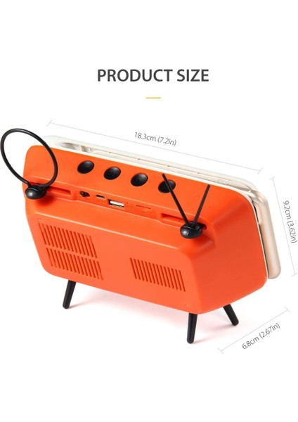 Hoparlörlü Telefon Standı Retro Dekor, Taşınabilir Bluetooth Hoparlörler Telefon Tutacağı Eski Dekor, Evrensel Samsung iPhone Huawei Oneplus (Beyaz) (Yurt Dışından) fırsatları