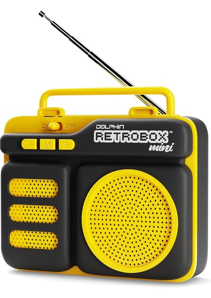 Şantiye Için Retrobox Mini, Fm Radyolu Küçük Ama Dayanıklı Bluetooth Hoparlörler, Şarj Edilebilir Müzik Cihazı, 12 Saate Kadar Çalma Süresi, Sarı (Yurt Dışından)