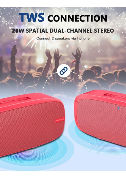 Bluetooth Hoparlör, Yüksek Stereo Sesli Kablosuz Taşınabilir Hoparlör, Zengin Bas, 12 Saat Çalma Süresi, Dahili Mikrofon. Iphone, Samsung ve Daha Fazlası Için Mükemmel (Kırmızı) (Yurt Dışından) modelleri