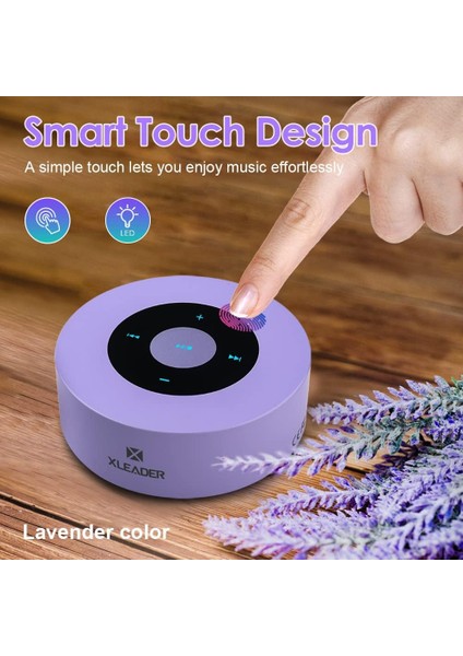 [akıllı Dokunuş] Bluetooth Hoparlör Soundangel Lavanta Rengi Otomatik Eşleştirme Taşınabilir Su Geçirmez Kılıflı Cep Hoparlörü 3D Ses Mic Mutfak Yatak Odası Için Tf Kart Aux Yoga K (Yurt Dışından)