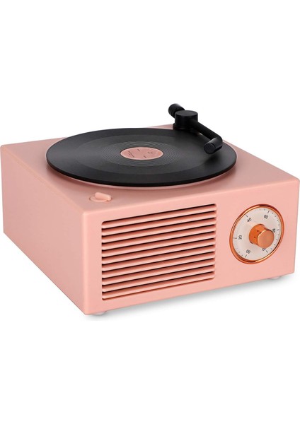 Eski Moda Klasik Stil Bluetooth Hoparlör Sevimli Pembe Görünüm Yaratıcı Vinil Plak Çalar Kızlar Için Hediye Bas Geliştirme Yüksek Ses Siyah Tutkal Hoparlör (Yurt Dışından)